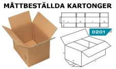  Måttbeställda lådor, kartonger 