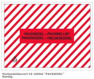  Packsedelsfickor C6 165x122mm med randigt tryck PACKSEDEL 1000st/fp 
