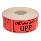 Varningsetikett DENNA SIDA UPP 100x50mm, 1000st/rl