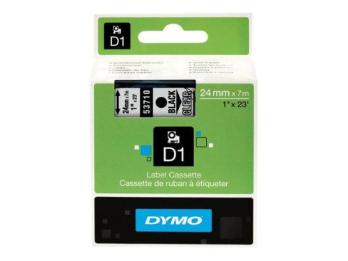 Tape DYMO D1 24mm svart p klar