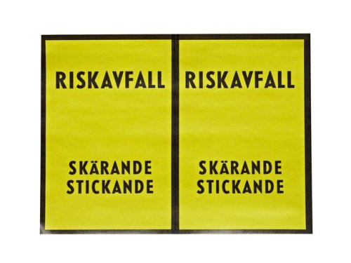 Etikett "riskavfall" 3,5cmx10m 100/FP