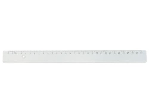 Linjal 30 cm cm/mm-gradering plast 10/FP