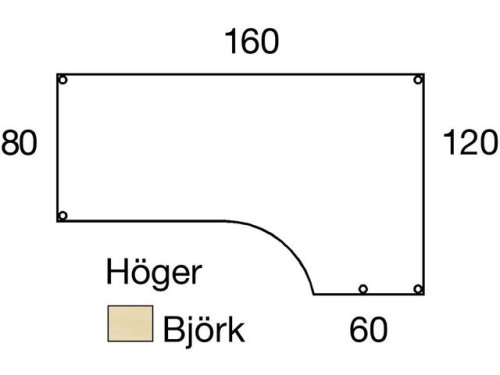 Bord frist h 1,6x1,2x0,8x0,6m bjrkl/sv