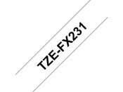 Tape BROTHER TZEFX231 12mm svart p vit