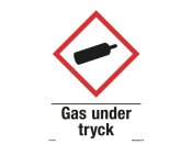 Skylt Gas under Tryck A4 Plast