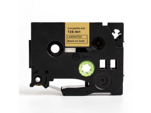 Tape 18mm TZe-841 svart p guld